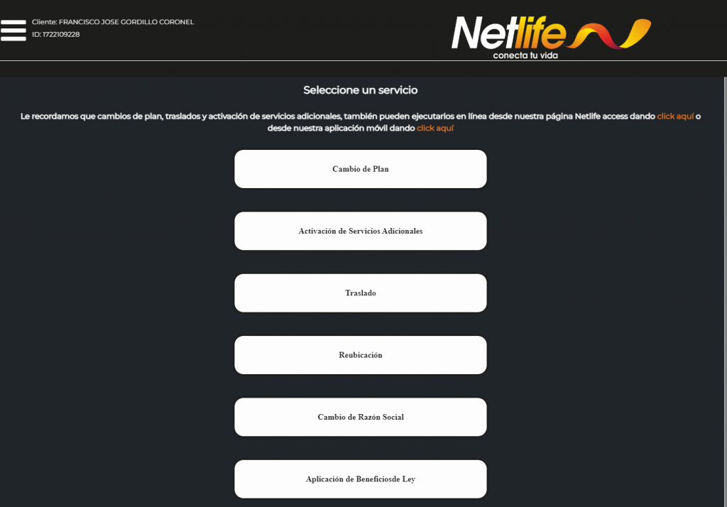 Netlife Solución de Sucursal Virtual